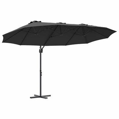 Umbrella Black 372 x 198 x 243 cm Polyester and Aluminium