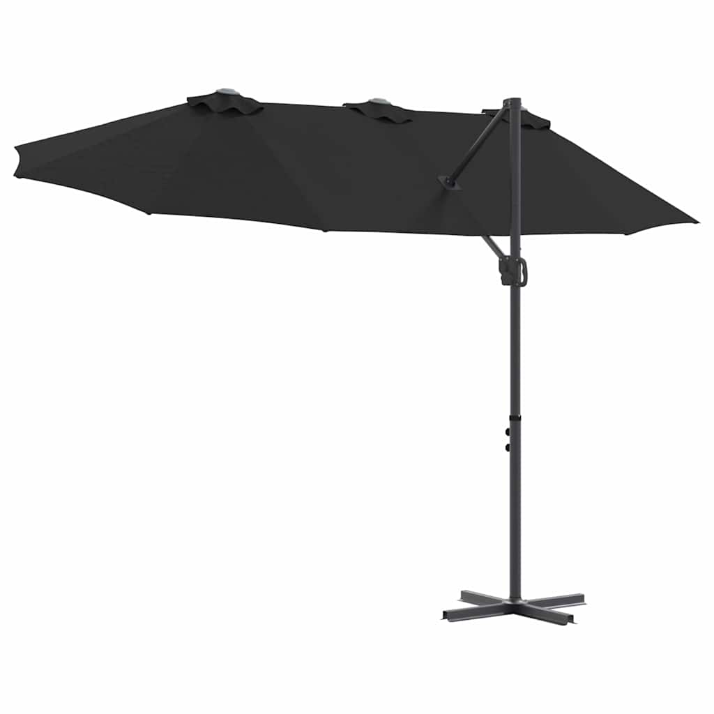 Umbrella Black 372 x 198 x 243 cm Polyester and Aluminium