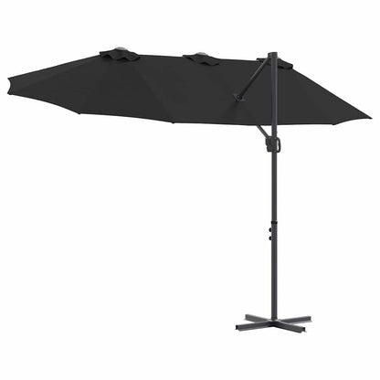 Umbrella Black 372 x 198 x 243 cm Polyester and Aluminium