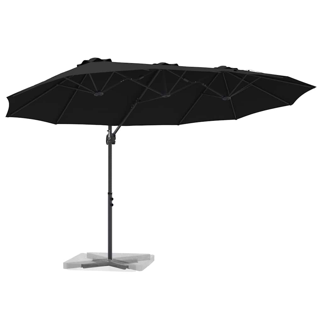 Umbrella Black 372 x 198 x 243 cm Polyester and Aluminium