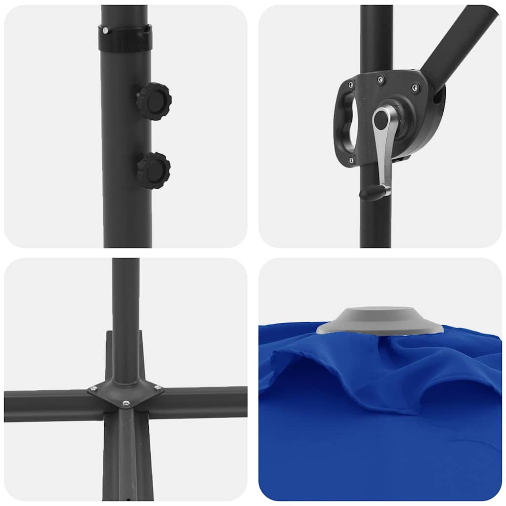 Umbrella Azurblau 372 x 198 x 243 cm Polyester and Aluminium