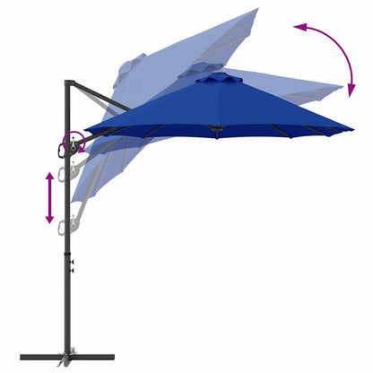 Umbrella Azurblau 372 x 198 x 243 cm Polyester and Aluminium