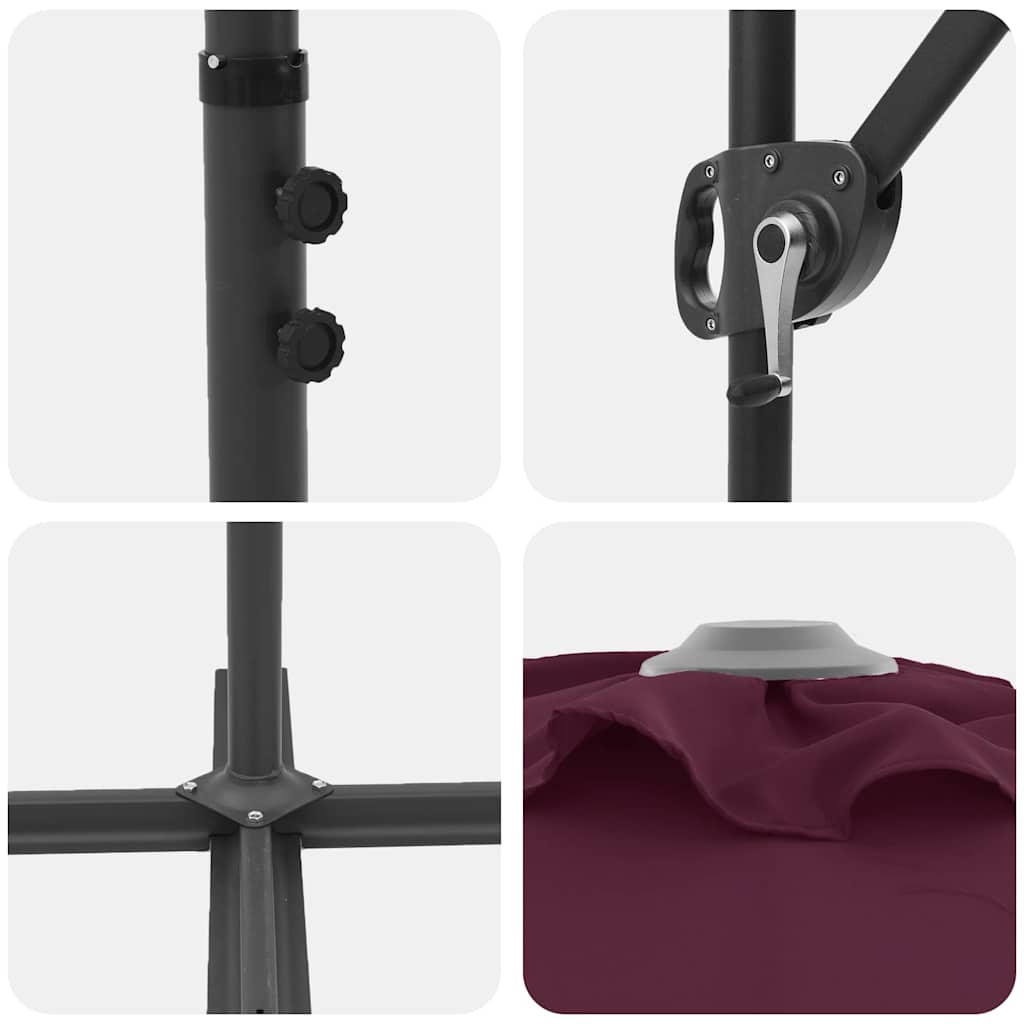 Umbrella Bordeaux Red 372 x 198 x 243 cm