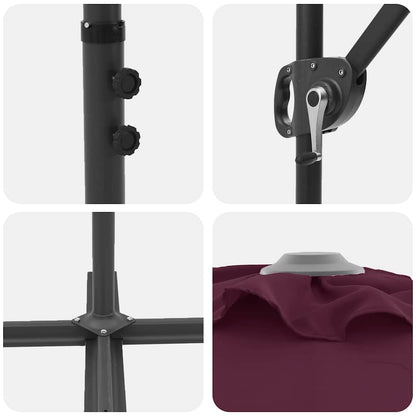 Umbrella Bordeaux Red 372 x 198 x 243 cm