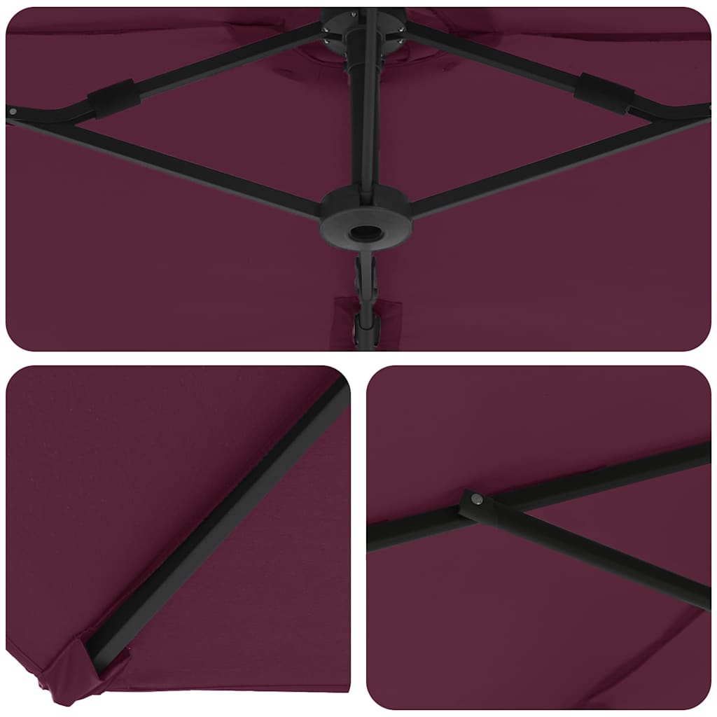 Umbrella Bordeaux Red 372 x 198 x 243 cm