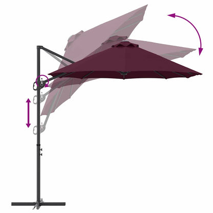 Umbrella Bordeaux Red 372 x 198 x 243 cm