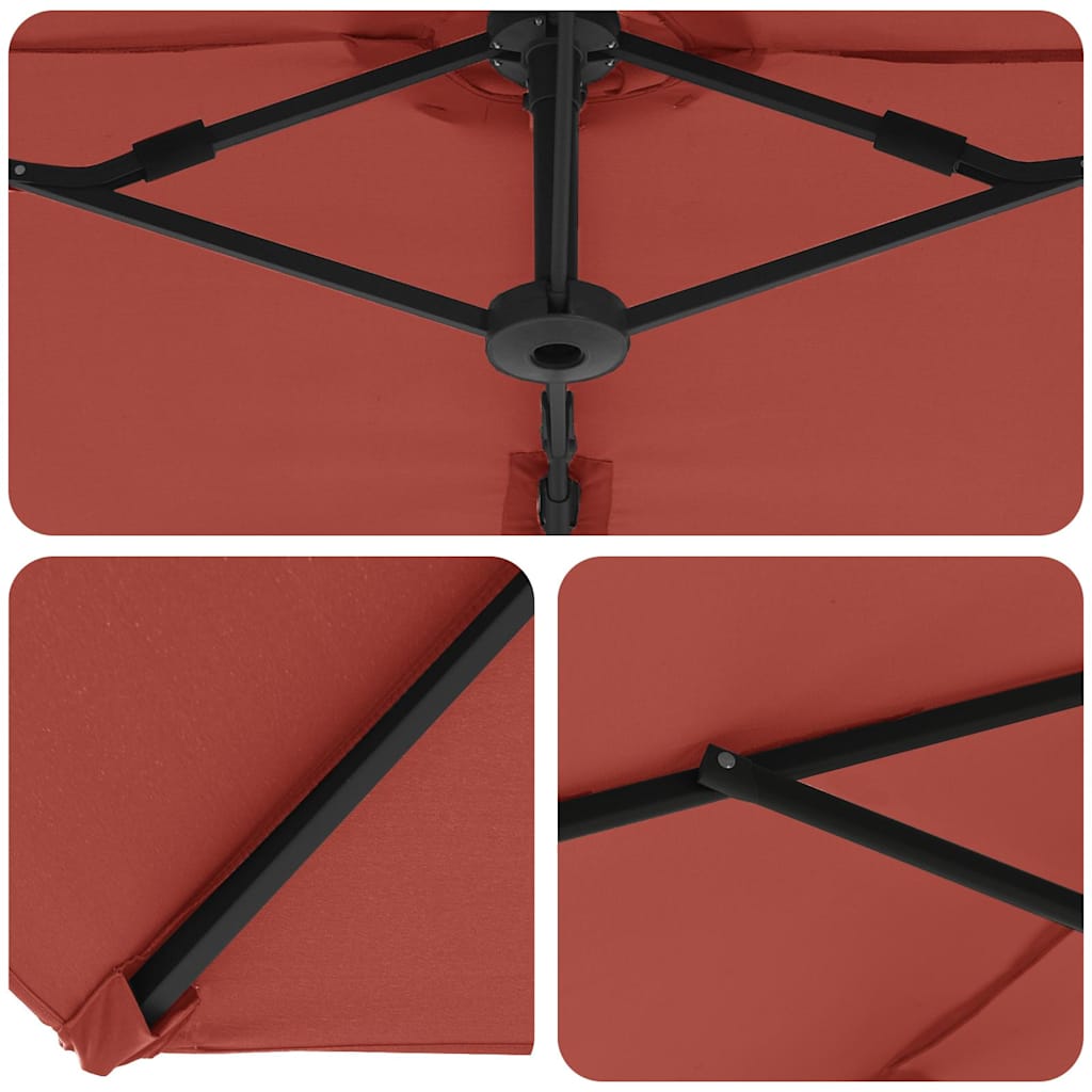 Umbrella Terracotta 372 x 198 x 243 cm Polyester and Aluminium