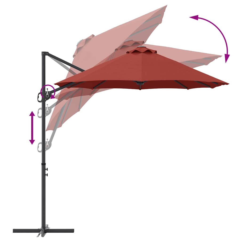 Umbrella Terracotta 372 x 198 x 243 cm Polyester and Aluminium