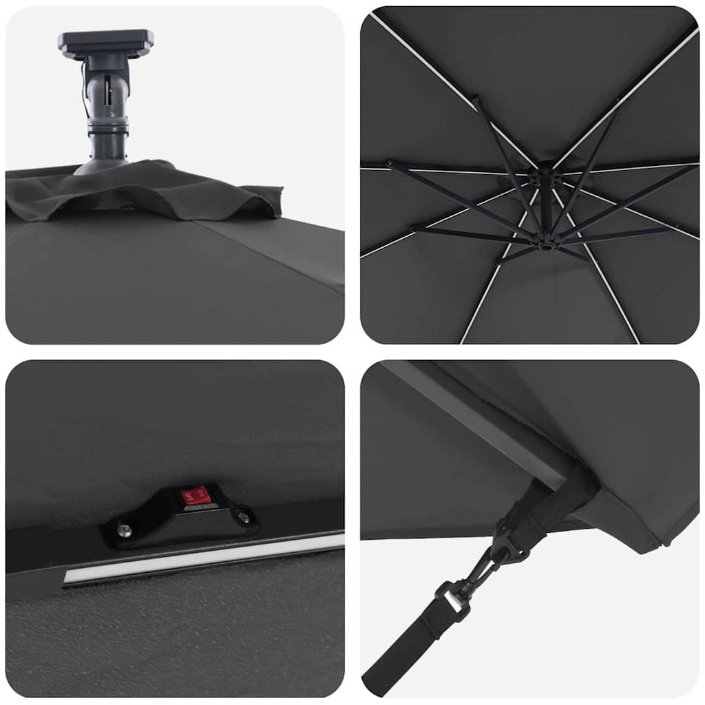 Umbrella Anthracite 294 x 294 x 248 cm Polyester and Aluminium