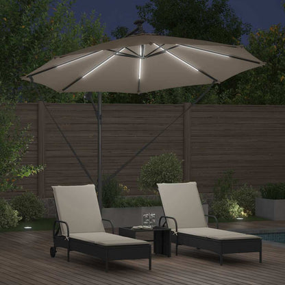 Umbrella Taupe 294 x 294 x 248 cm Polyester and Aluminium