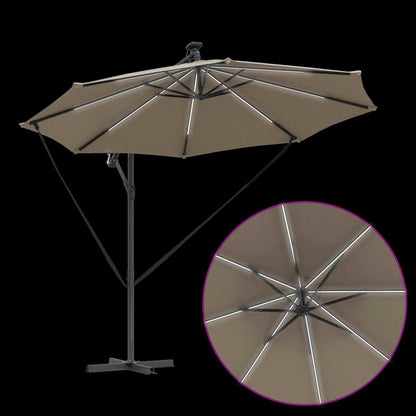 Umbrella Taupe 294 x 294 x 248 cm Polyester and Aluminium