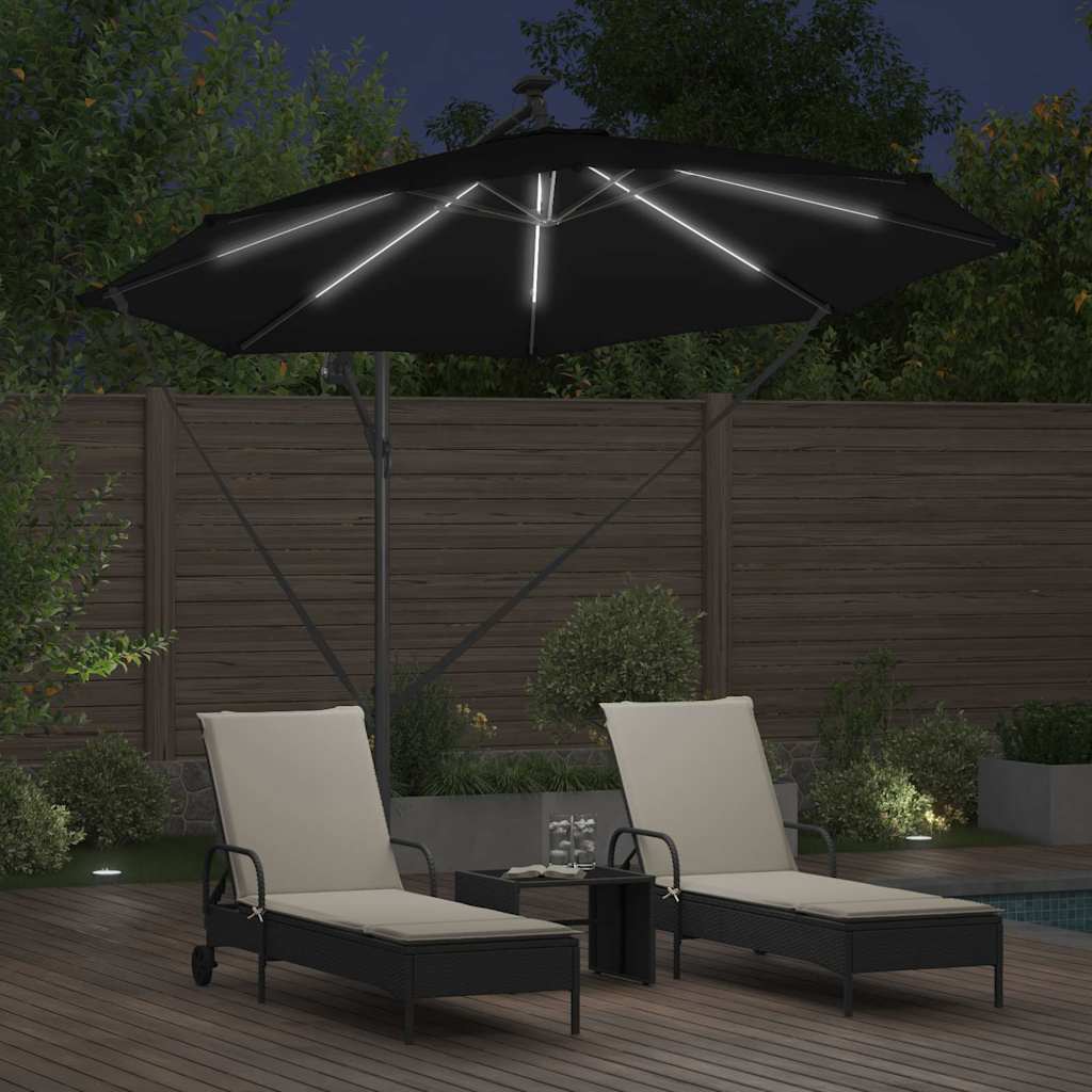 Umbrella 294 x 294 x 248 cm Polyester and Aluminium Black