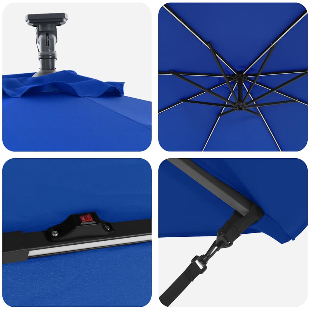 Umbrella Azurblau 294 x 294 x 248 cm Polyester and Aluminium