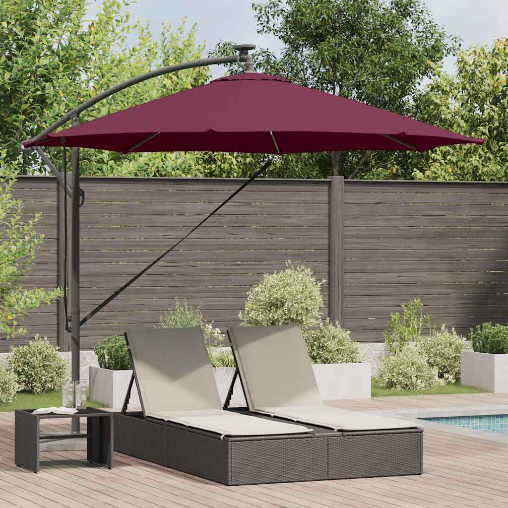Umbrella with LED Strip Lights Bordeaux Red 294 x 294 x 248 cm