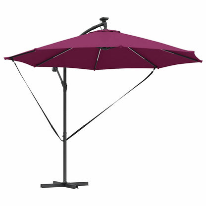 Umbrella with LED Strip Lights Bordeaux Red 294 x 294 x 248 cm