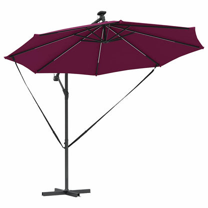 Umbrella with LED Strip Lights Bordeaux Red 294 x 294 x 248 cm