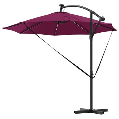 Umbrella with LED Strip Lights Bordeaux Red 294 x 294 x 248 cm