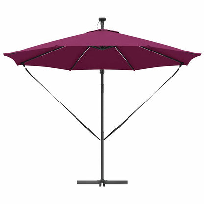 Umbrella with LED Strip Lights Bordeaux Red 294 x 294 x 248 cm