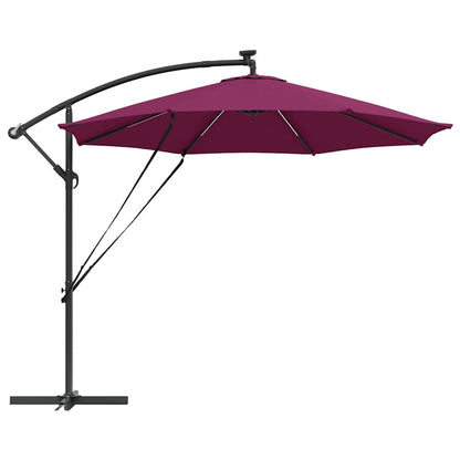 Umbrella with LED Strip Lights Bordeaux Red 294 x 294 x 248 cm