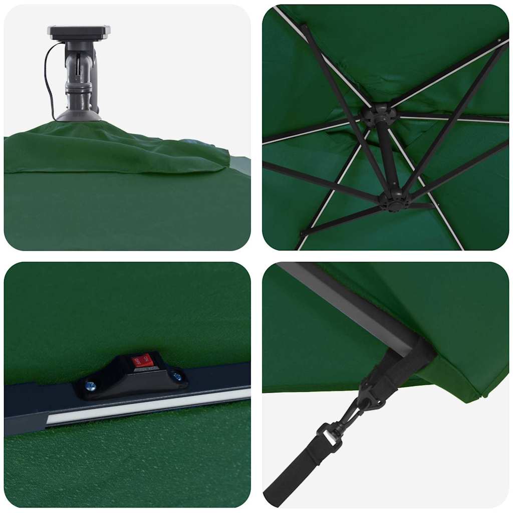 Umbrella Green 294 x 200 x 270 cm Polyester and Aluminium