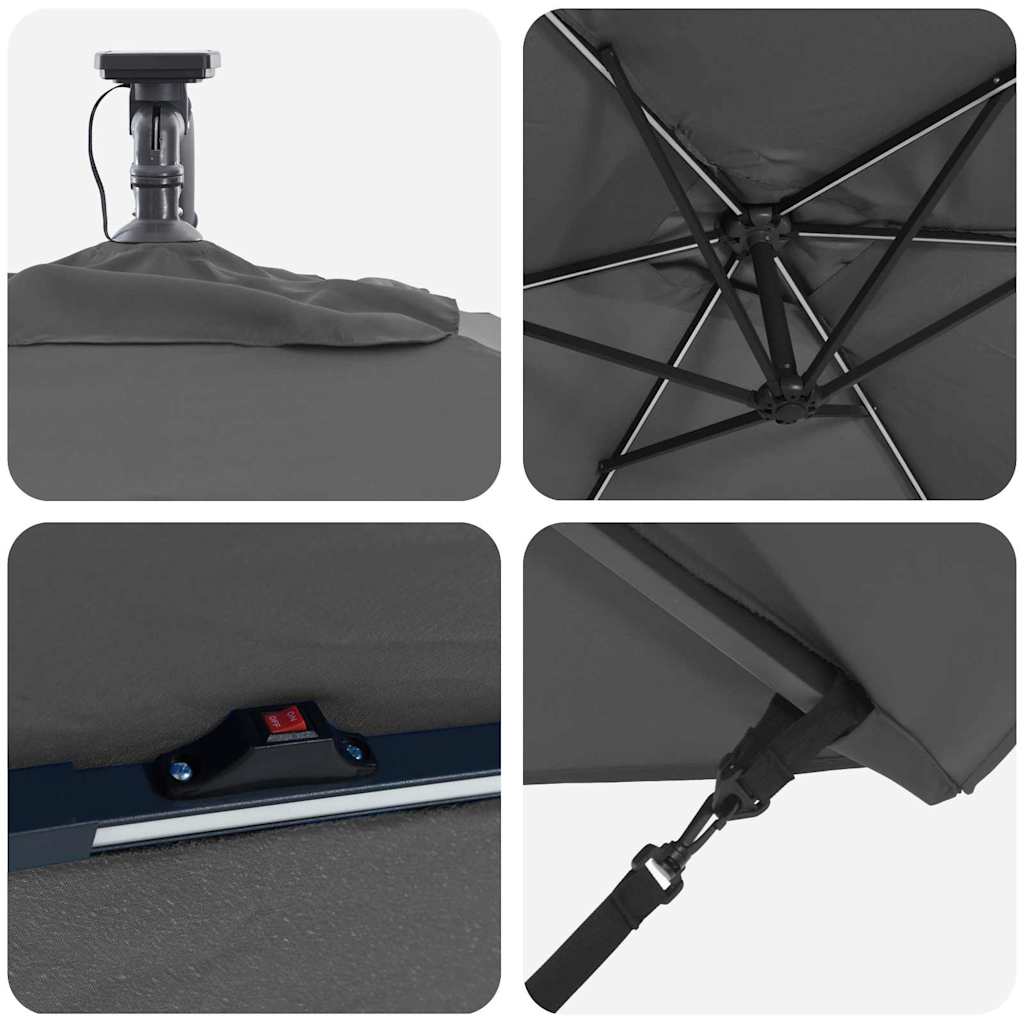 Umbrella Anthracite 294 x 200 x 270 cm Polyester and Aluminium