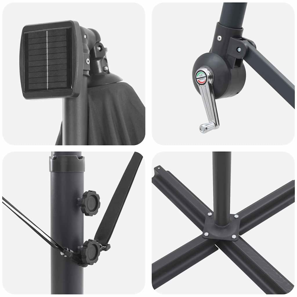 Umbrella Anthracite 294 x 200 x 270 cm Polyester and Aluminium