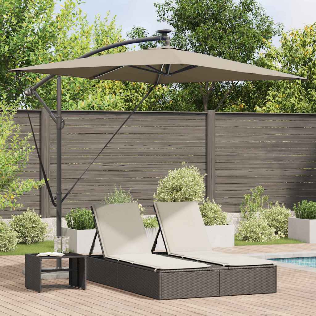 Umbrella Taupe 294 x 200 x 270 cm Polyester and Aluminium