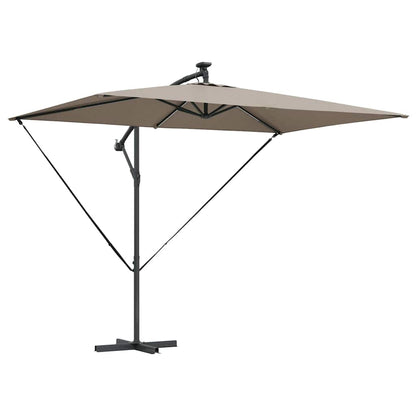 Umbrella Taupe 294 x 200 x 270 cm Polyester and Aluminium