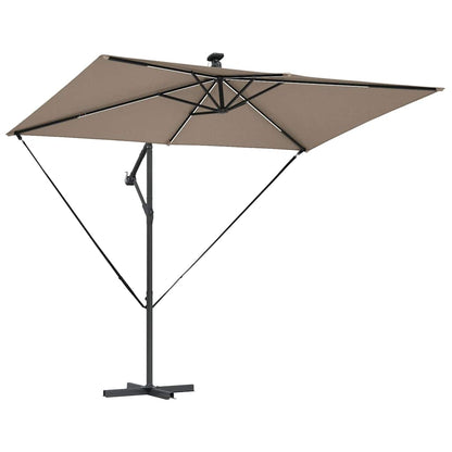 Umbrella Taupe 294 x 200 x 270 cm Polyester and Aluminium