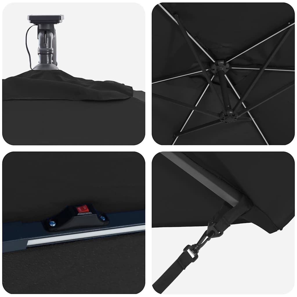 Umbrella Black 294 x 200 x 270 cm Polyester and Aluminium