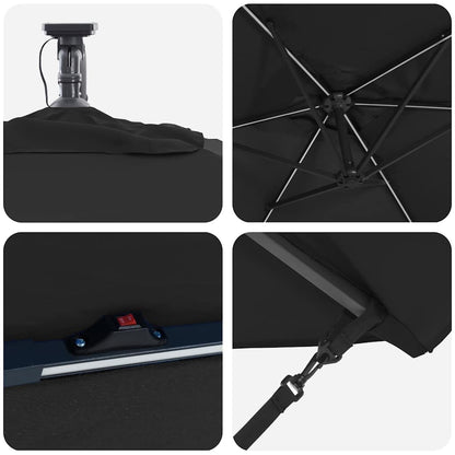 Umbrella Black 294 x 200 x 270 cm Polyester and Aluminium