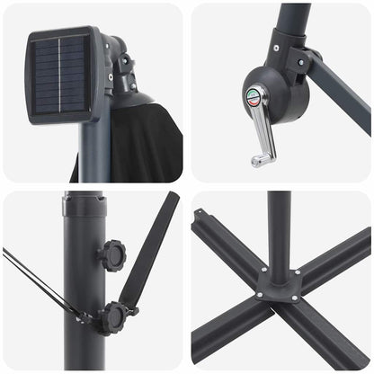Umbrella Black 294 x 200 x 270 cm Polyester and Aluminium