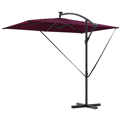 Umbrella with LED Strip Lights Bordeaux Red 294 x 200 x 270 cm
