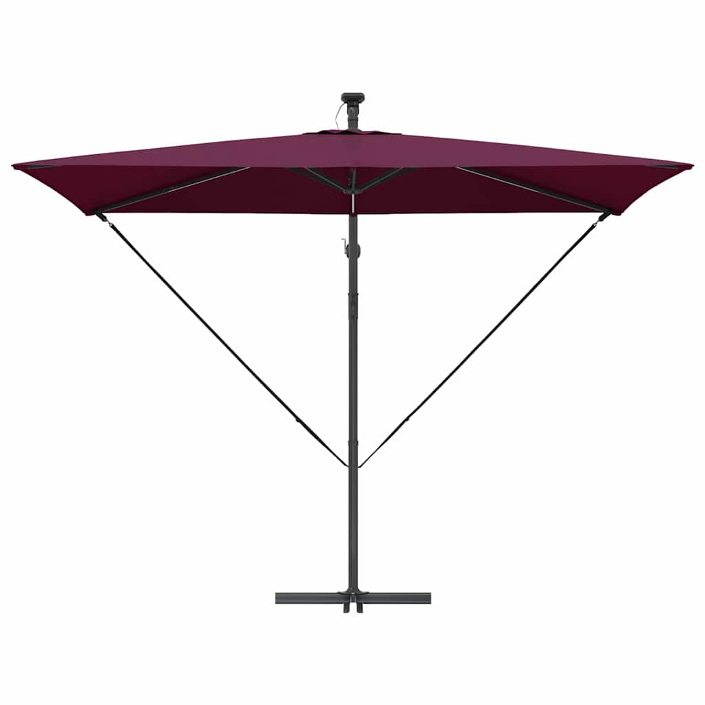 Umbrella with LED Strip Lights Bordeaux Red 294 x 200 x 270 cm