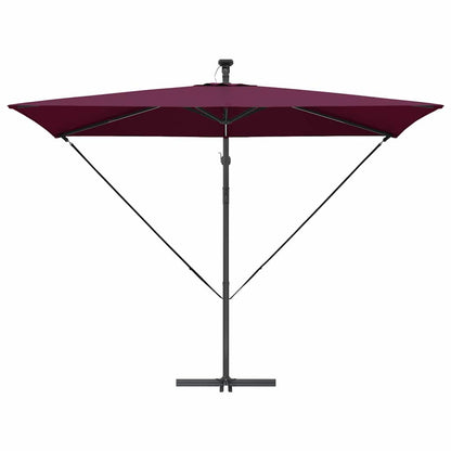 Umbrella with LED Strip Lights Bordeaux Red 294 x 200 x 270 cm