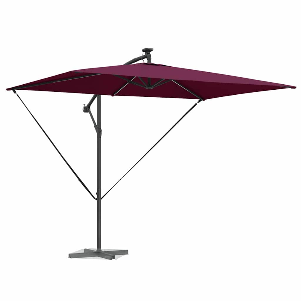 Umbrella with LED Strip Lights Bordeaux Red 294 x 200 x 270 cm
