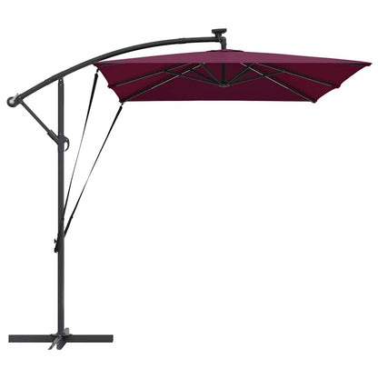 Umbrella with LED Strip Lights Bordeaux Red 294 x 200 x 270 cm