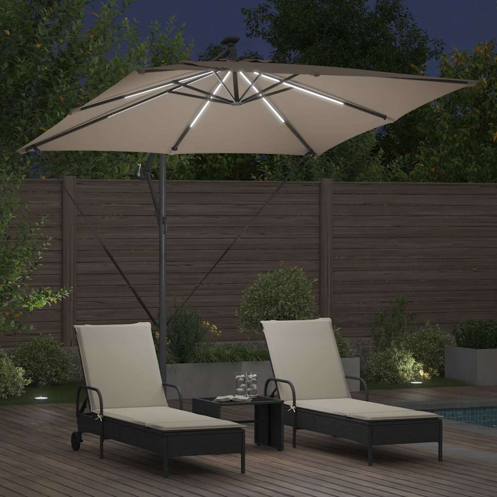 Umbrella Taupe 249 x 249 x 250 cm Polyester and Aluminium