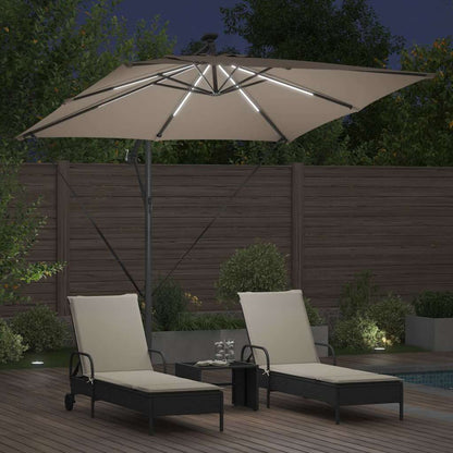 Umbrella Taupe 249 x 249 x 250 cm Polyester and Aluminium