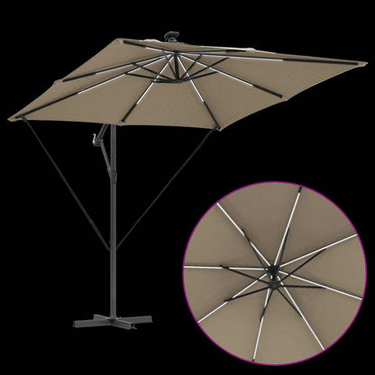 Umbrella Taupe 249 x 249 x 250 cm Polyester and Aluminium