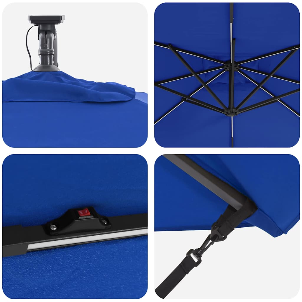 Umbrella Azurblau 249 x 249 x 250 cm Polyester and Aluminium