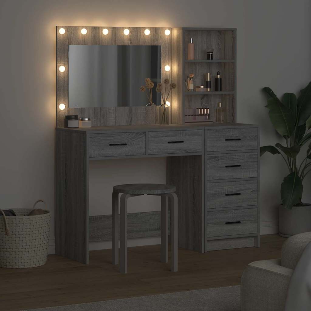 Dressing Table Light Grey 78.5 x 41 x 135 cm Engineered wood