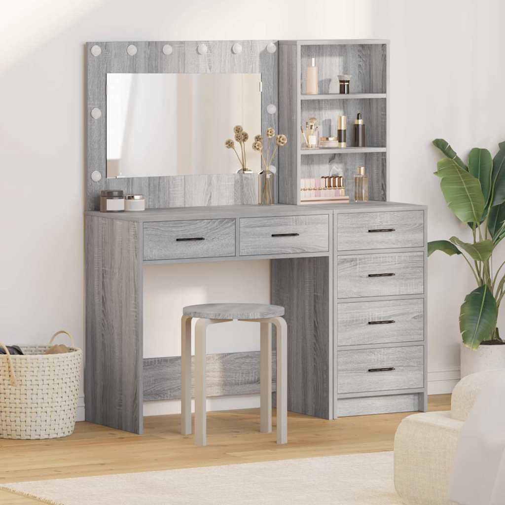 Dressing Table Light Grey 78.5 x 41 x 135 cm Engineered wood