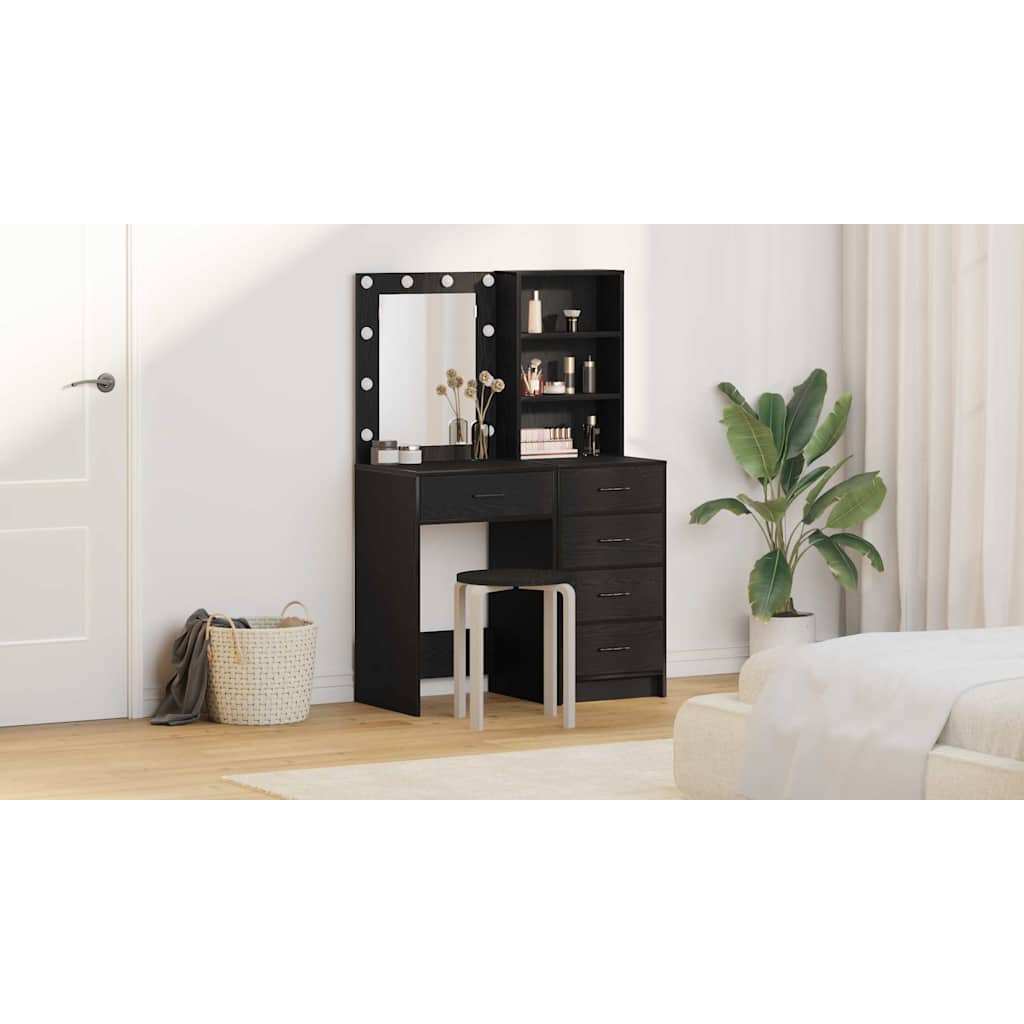 Dressing Table 2 pcs Black 50 x 41 x 135 cm Engineered wood
