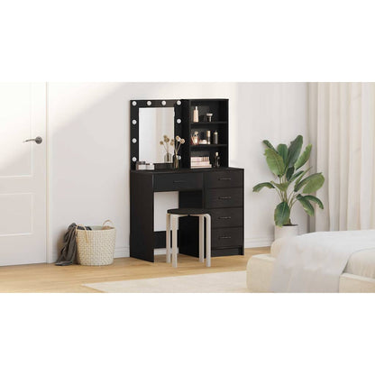 Dressing Table 2 pcs Black 50 x 41 x 135 cm Engineered wood