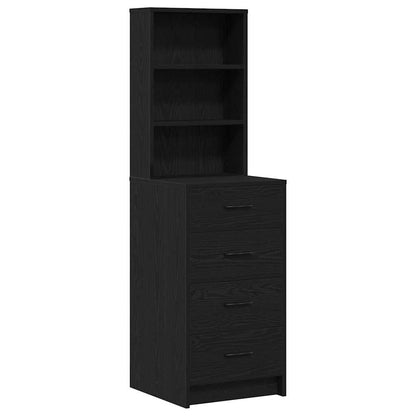 Dressing Table 2 pcs Black 50 x 41 x 135 cm Engineered wood