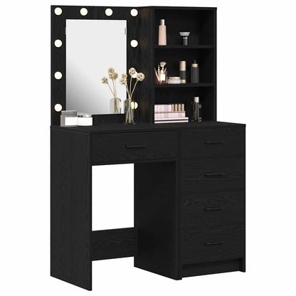 Dressing Table 2 pcs Black 50 x 41 x 135 cm Engineered wood