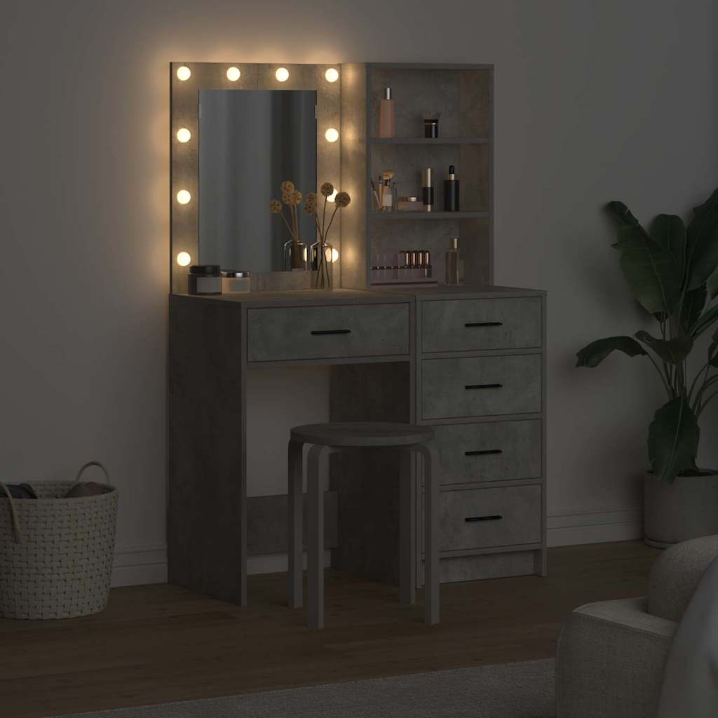 Dressing Table 2 pcs Grey 50 x 41 x 135 cm Engineered wood