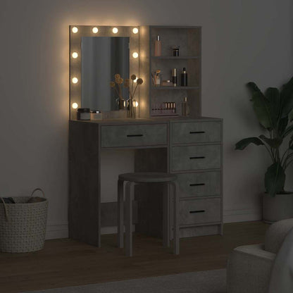 Dressing Table 2 pcs Grey 50 x 41 x 135 cm Engineered wood