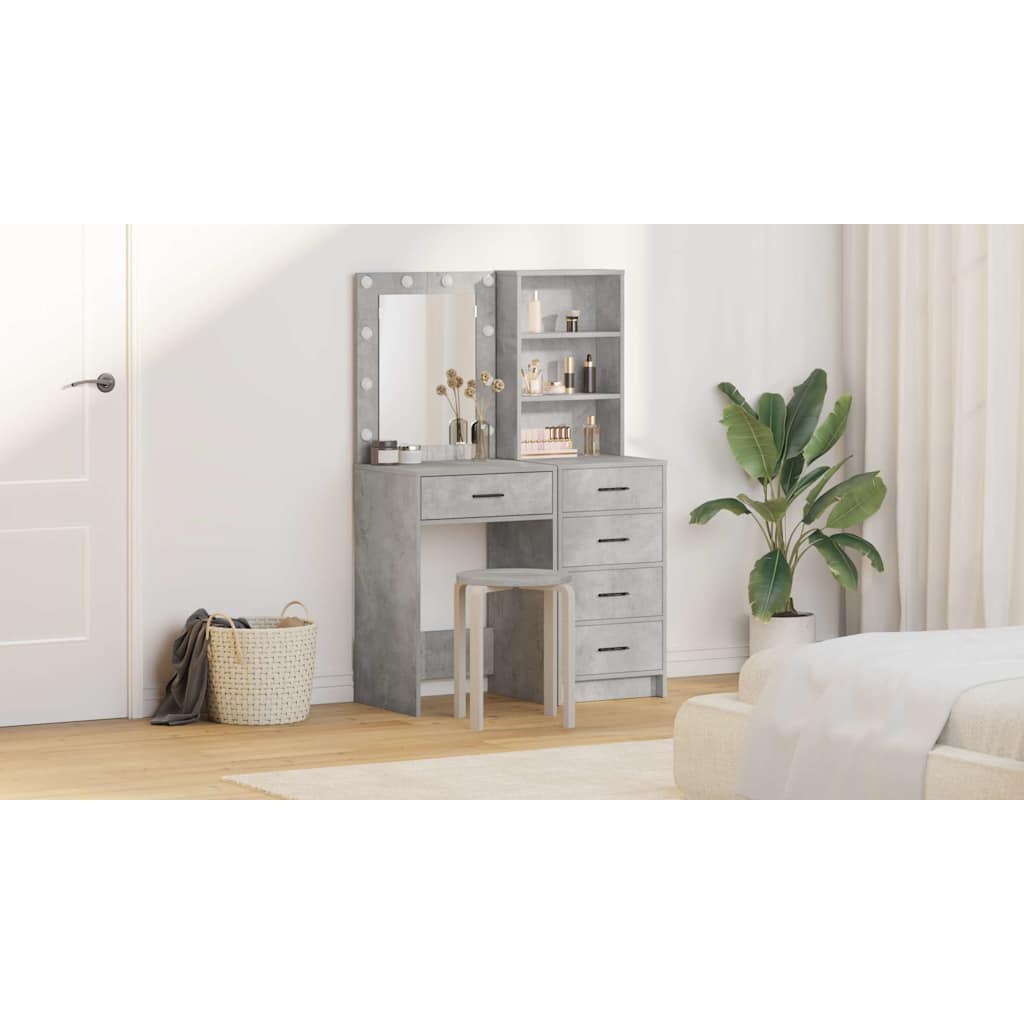 Dressing Table 2 pcs Grey 50 x 41 x 135 cm Engineered wood